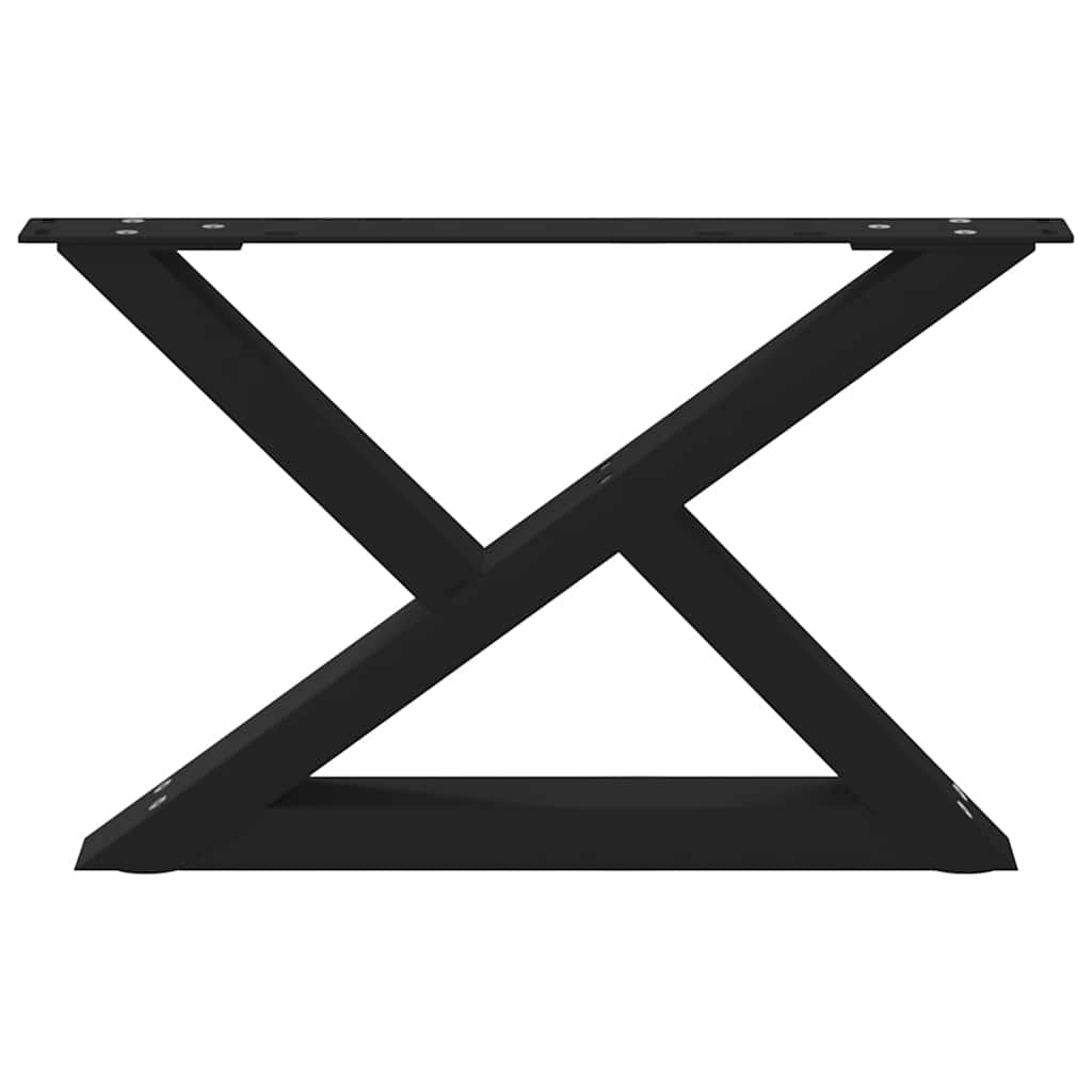 vidaXL Couchtischbeine 2 Stk. Schwarz 60x(30-31,3) cm Stahl