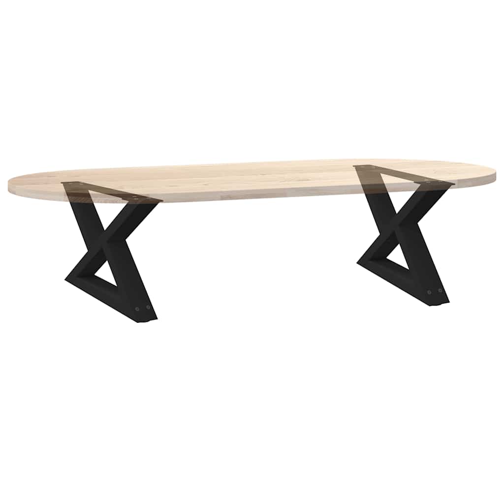 vidaXL Couchtischbeine 2 Stk. Schwarz 60x(30-31,3) cm Stahl