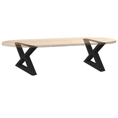 vidaXL Couchtischbeine 2 Stk. Schwarz 60x(30-31,3) cm Stahl