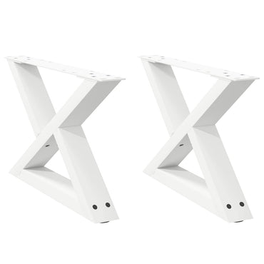vidaXL Couchtischbeine 2 Stk. Weiß 60x(30-31,3) cm Stahl