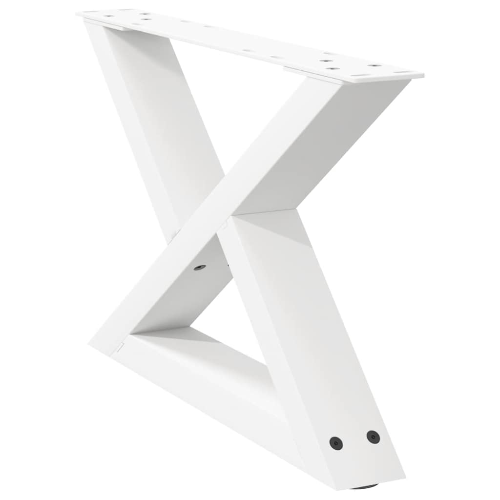 vidaXL Couchtischbeine 2 Stk. Weiß 60x(30-31,3) cm Stahl