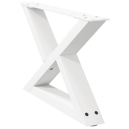 vidaXL Couchtischbeine 2 Stk. Weiß 60x(30-31,3) cm Stahl