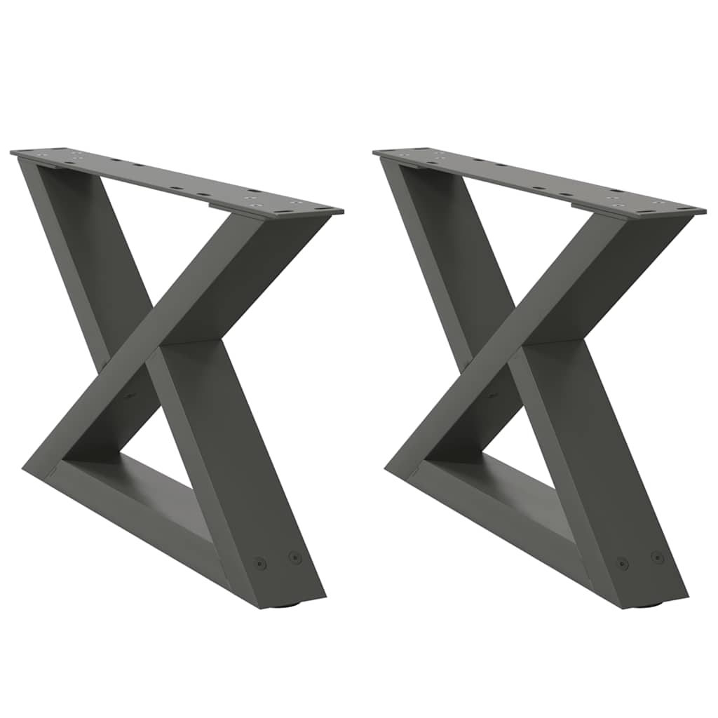 vidaXL Couchtischbeine 2 Stk. Anthrazit 60x(30-31,3) cm Stahl