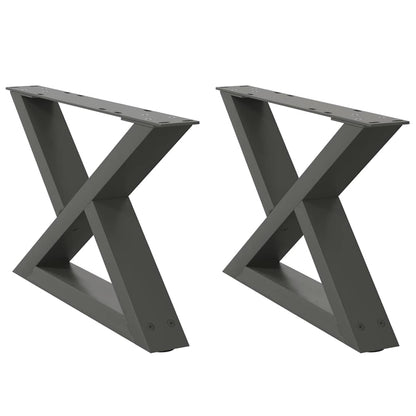 vidaXL Couchtischbeine 2 Stk. Anthrazit 60x(30-31,3) cm Stahl