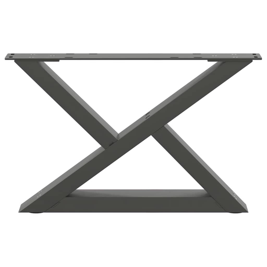 vidaXL Couchtischbeine 2 Stk. Anthrazit 60x(30-31,3) cm Stahl