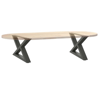 vidaXL Couchtischbeine 2 Stk. Anthrazit 60x(30-31,3) cm Stahl