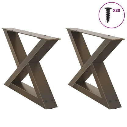 vidaXL Couchtischbeine 2 Stk. Naturstahl 60x(30-31,3) cm Stahl