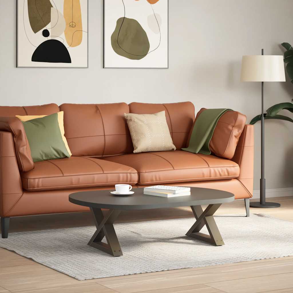 vidaXL Couchtischbeine 2 Stk. Naturstahl 60x(30-31,3) cm Stahl