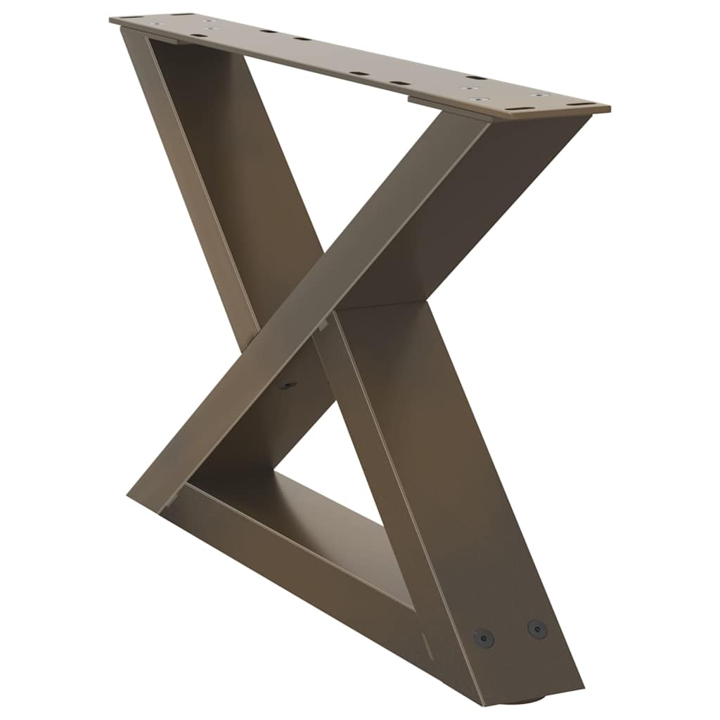 vidaXL Couchtischbeine 2 Stk. Naturstahl 60x(30-31,3) cm Stahl