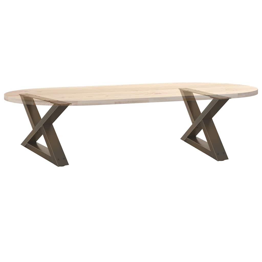 vidaXL Couchtischbeine 2 Stk. Naturstahl 60x(30-31,3) cm Stahl