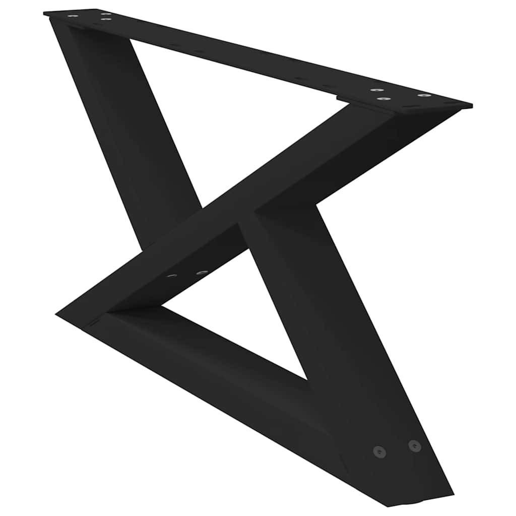 vidaXL Couchtischbeine 2 Stk. Schwarz 70x(30-31,3) cm Stahl