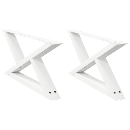 Couchtischbeine 2 Stk. Weiß 70x(30-31,3) cm Stahl