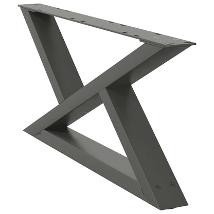 vidaXL Couchtischbeine 2 Stk. Anthrazit 70x(30-31,3) cm Stahl