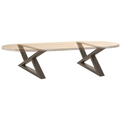 vidaXL Couchtischbeine 2 Stk. Naturstahl 70x(30-31,3) cm Stahl