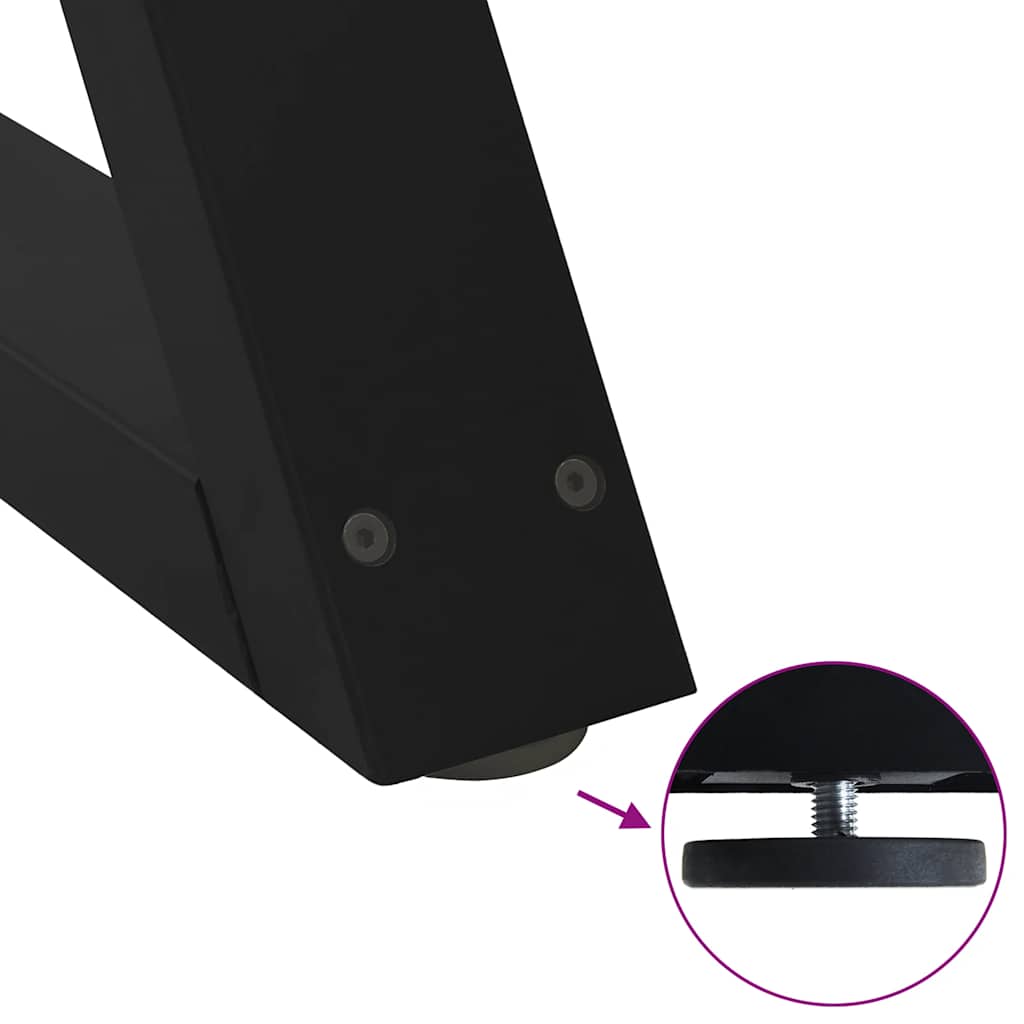 Couchtischbeine 2 Stk. Schwarz 28x(42-43,3) cm Stahl