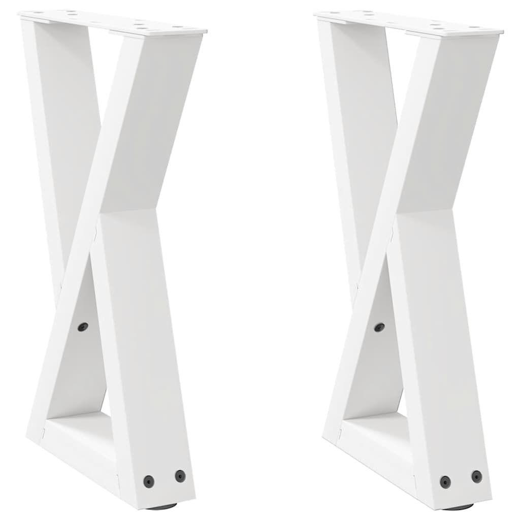 vidaXL Couchtischbeine 2 Stk. Weiß 28x(42-43,3) cm Stahl