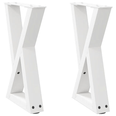 vidaXL Couchtischbeine 2 Stk. Weiß 28x(42-43,3) cm Stahl