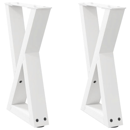 vidaXL Couchtischbeine 2 Stk. Weiß 28x(42-43,3) cm Stahl