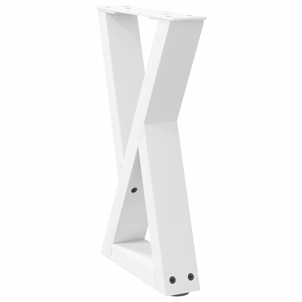 vidaXL Couchtischbeine 2 Stk. Weiß 28x(42-43,3) cm Stahl
