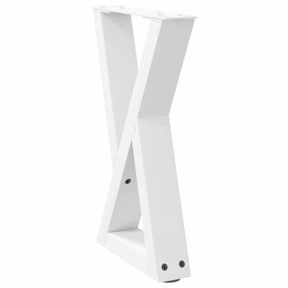 vidaXL Couchtischbeine 2 Stk. Weiß 28x(42-43,3) cm Stahl