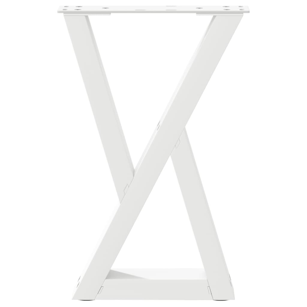 vidaXL Couchtischbeine 2 Stk. Weiß 28x(42-43,3) cm Stahl
