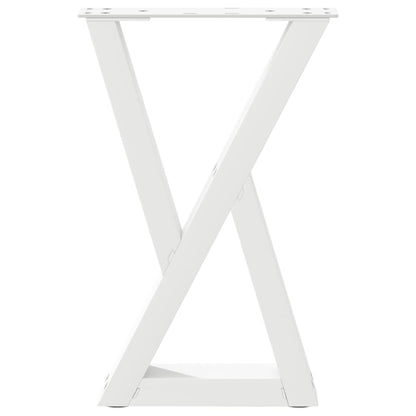 vidaXL Couchtischbeine 2 Stk. Weiß 28x(42-43,3) cm Stahl