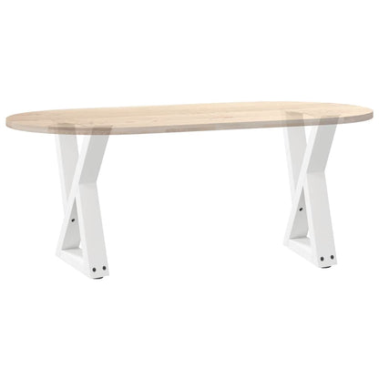 vidaXL Couchtischbeine 2 Stk. Weiß 28x(42-43,3) cm Stahl