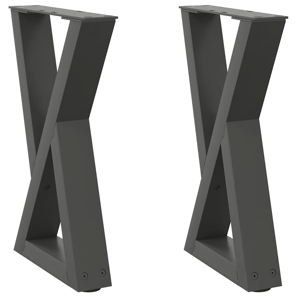 vidaXL Couchtischbeine 2 Stk. Anthrazit 28x(42-43,3) cm Stahl