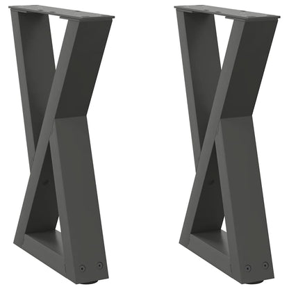 vidaXL Couchtischbeine 2 Stk. Anthrazit 28x(42-43,3) cm Stahl