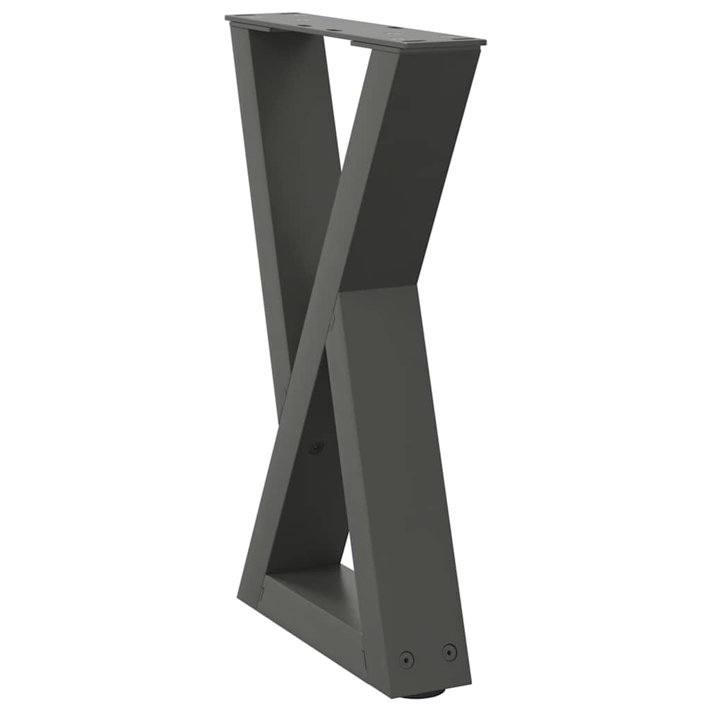 vidaXL Couchtischbeine 2 Stk. Anthrazit 28x(42-43,3) cm Stahl