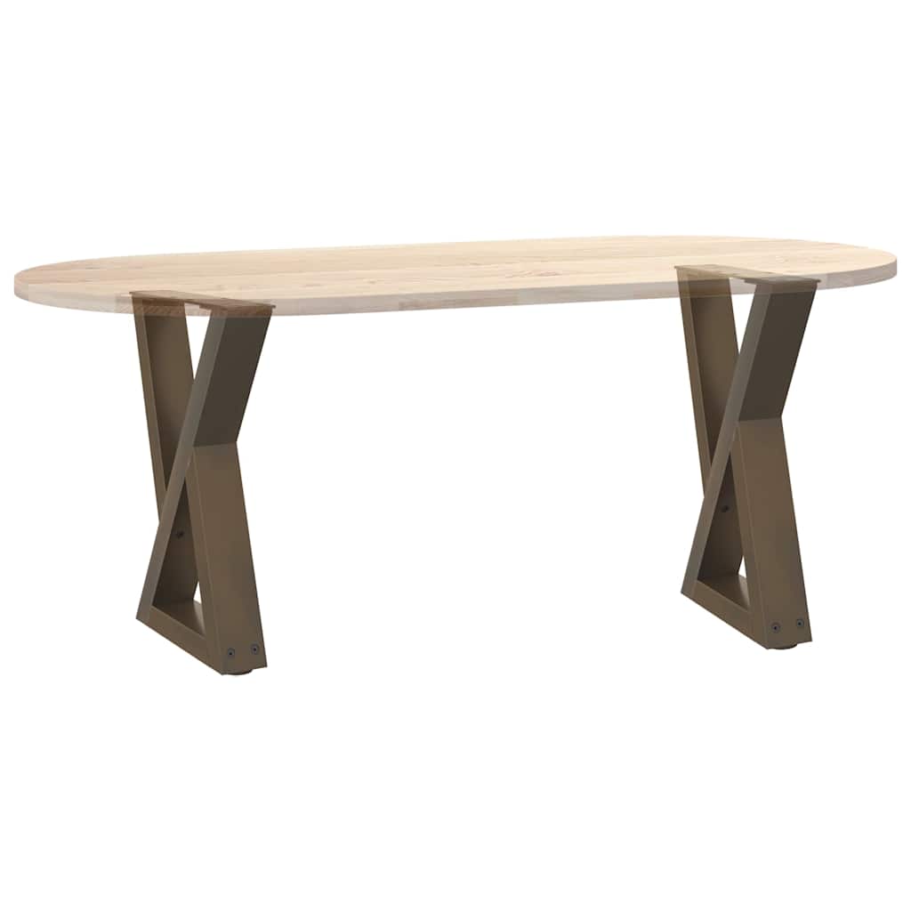 vidaXL Couchtischbeine 2 Stk. Naturstahl 28x(42-43,3) cm Stahl