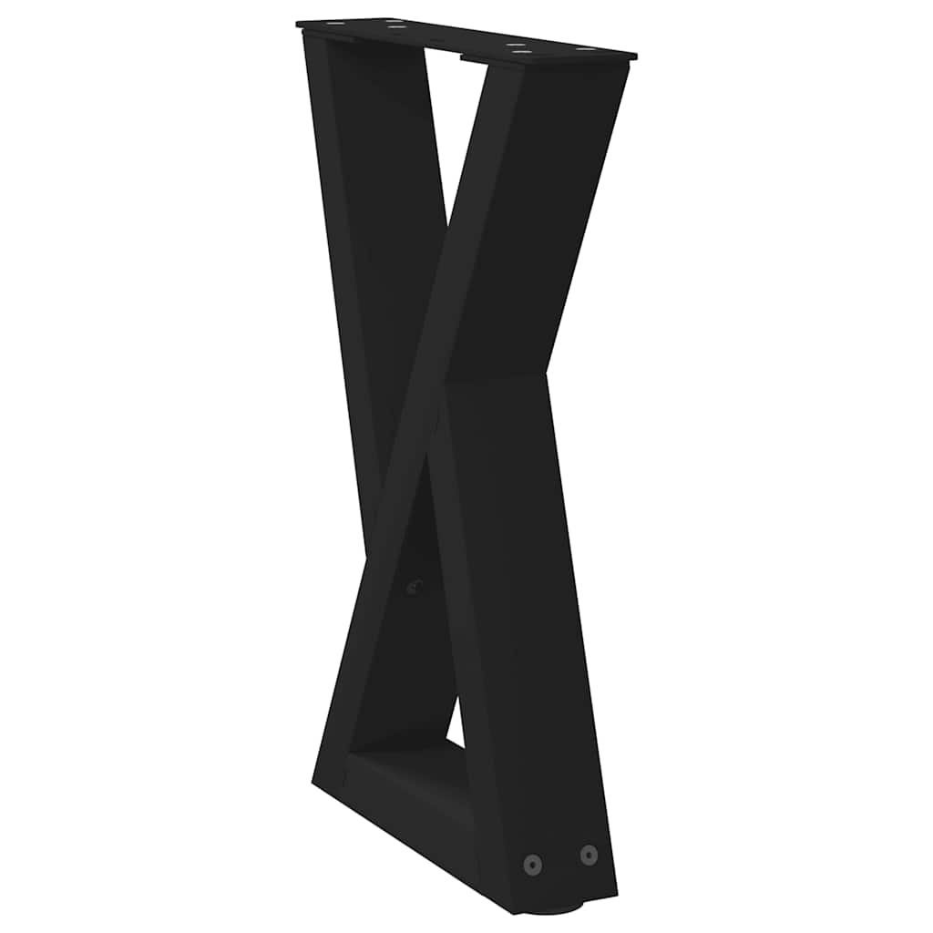 vidaXL Couchtischbeine 2 Stk. Schwarz 38x(42-43,3) cm Stahl