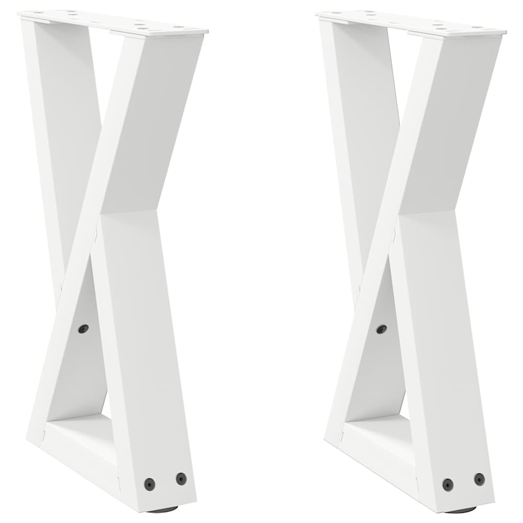 vidaXL Couchtischbeine 2 Stk. Weiß 38x(42-43,3) cm Stahl