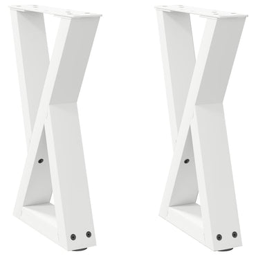 vidaXL Couchtischbeine 2 Stk. Weiß 38x(42-43,3) cm Stahl