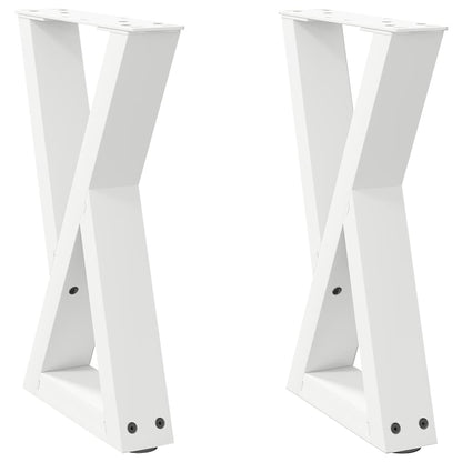 vidaXL Couchtischbeine 2 Stk. Weiß 38x(42-43,3) cm Stahl