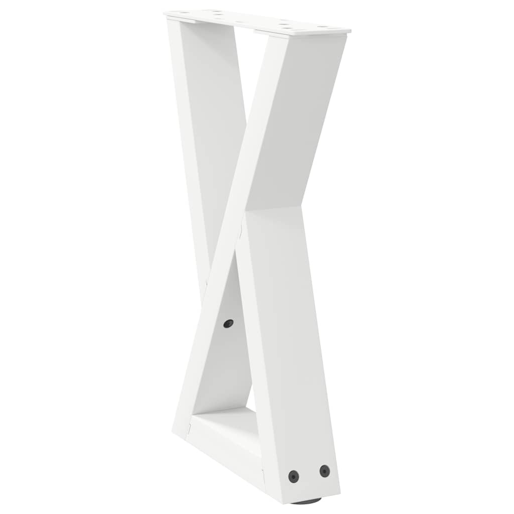 vidaXL Couchtischbeine 2 Stk. Weiß 38x(42-43,3) cm Stahl