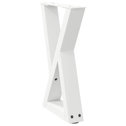 vidaXL Couchtischbeine 2 Stk. Weiß 38x(42-43,3) cm Stahl