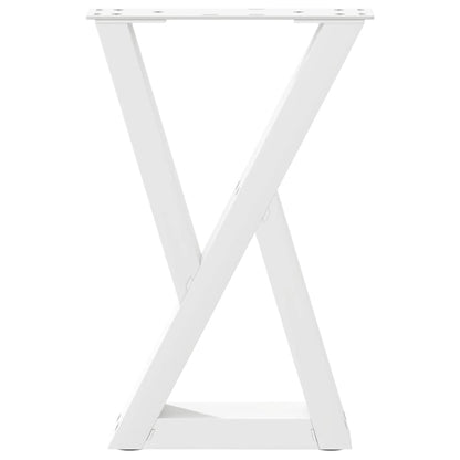 vidaXL Couchtischbeine 2 Stk. Weiß 38x(42-43,3) cm Stahl