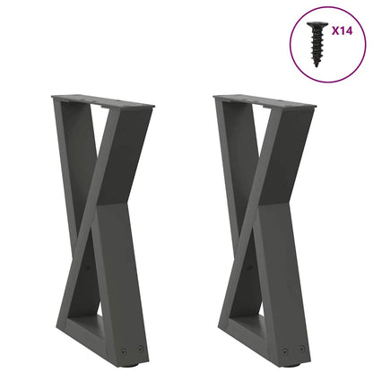 vidaXL Couchtischbeine 2 Stk. Anthrazit 38x(42-43,3) cm Stahl