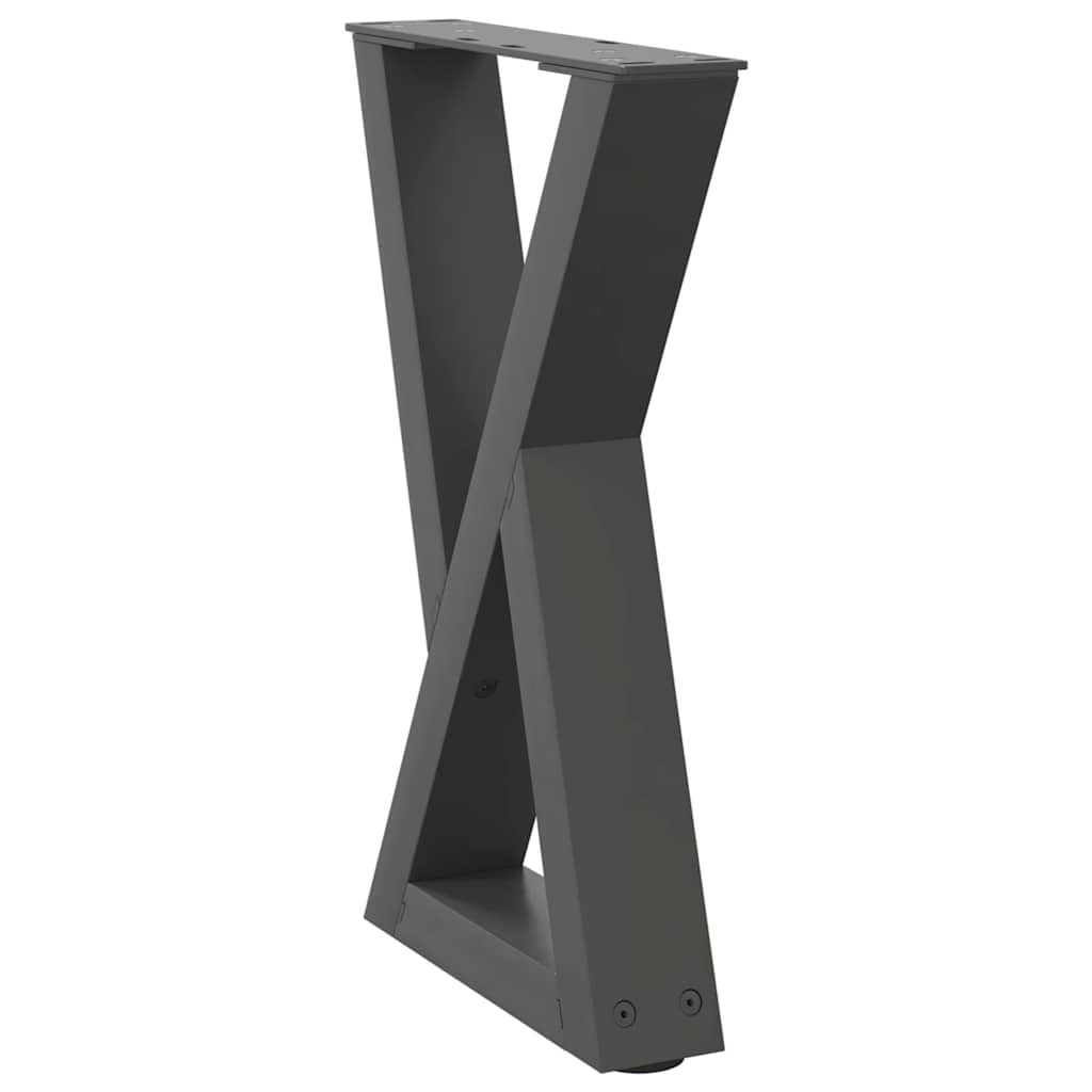 vidaXL Couchtischbeine 2 Stk. Anthrazit 38x(42-43,3) cm Stahl