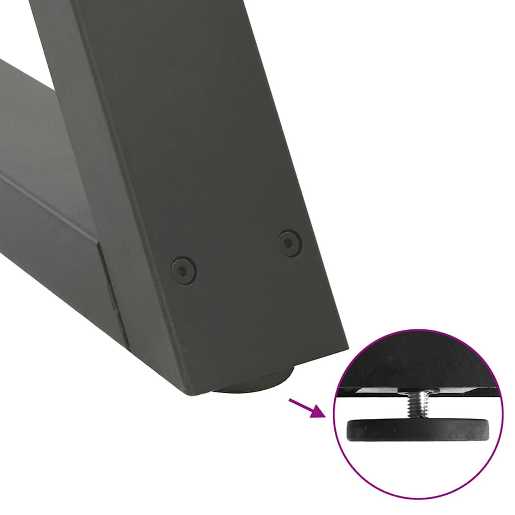 vidaXL Couchtischbeine 2 Stk. Anthrazit 38x(42-43,3) cm Stahl
