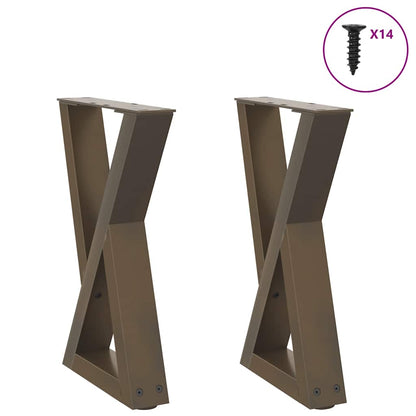 vidaXL Couchtischbeine 2 Stk. Naturstahl 38x(42-43,3) cm Stahl