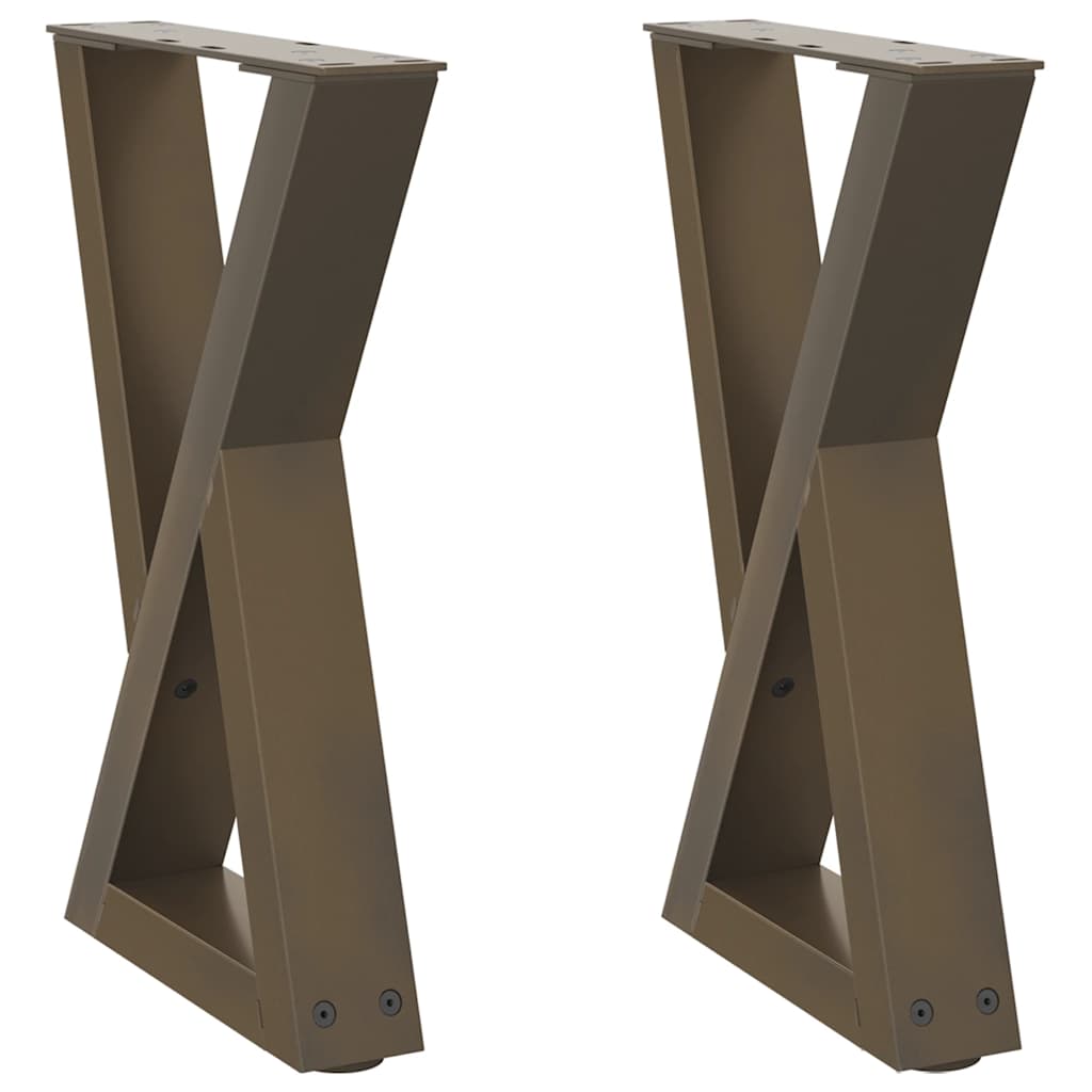 vidaXL Couchtischbeine 2 Stk. Naturstahl 38x(42-43,3) cm Stahl