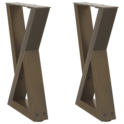 vidaXL Couchtischbeine 2 Stk. Naturstahl 38x(42-43,3) cm Stahl