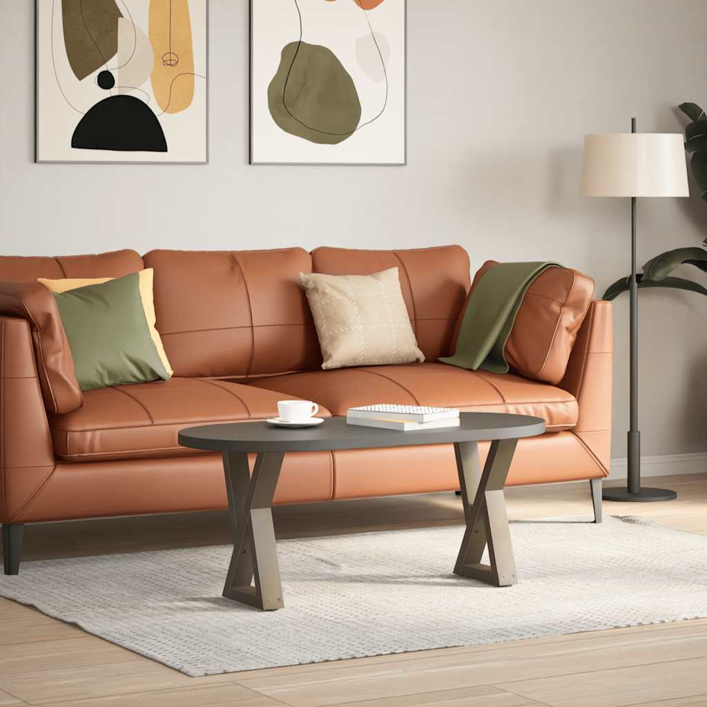 vidaXL Couchtischbeine 2 Stk. Naturstahl 38x(42-43,3) cm Stahl