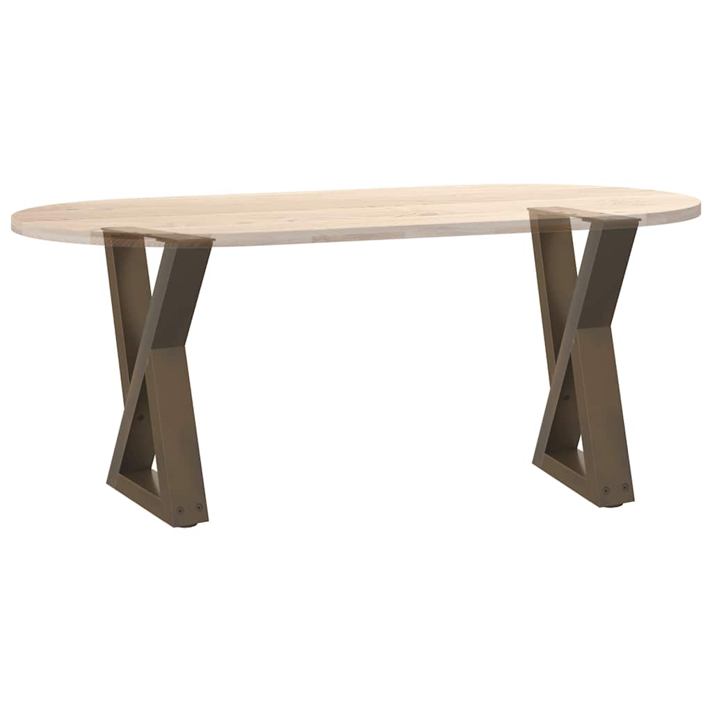 vidaXL Couchtischbeine 2 Stk. Naturstahl 38x(42-43,3) cm Stahl