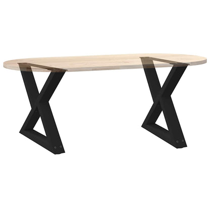 vidaXL Couchtischbeine 2 Stk. Schwarz 50x(42-43,3) cm Stahl