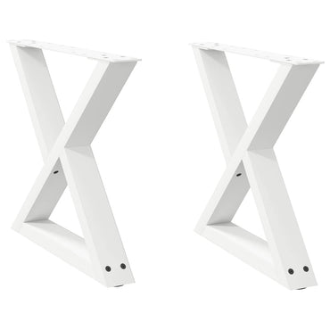 vidaXL Couchtischbeine 2 Stk. Weiß 50x(42-43,3) cm Stahl