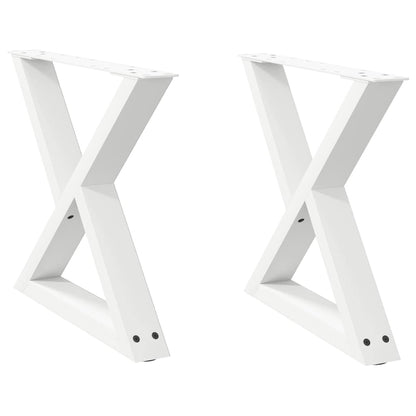 vidaXL Couchtischbeine 2 Stk. Weiß 50x(42-43,3) cm Stahl