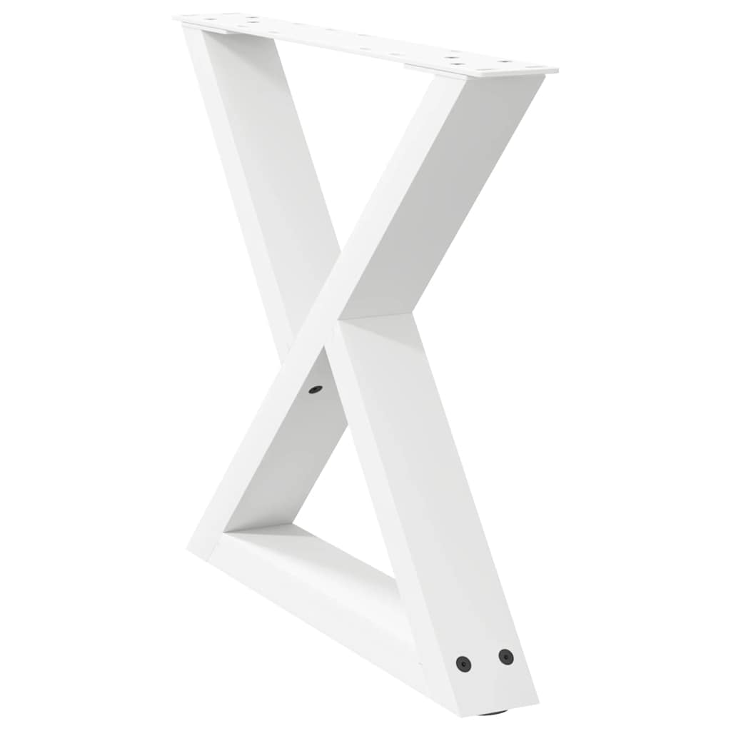 vidaXL Couchtischbeine 2 Stk. Weiß 50x(42-43,3) cm Stahl